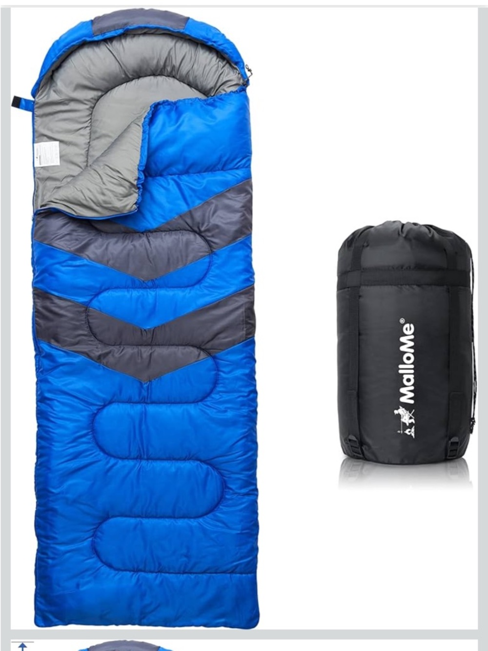 New Mallome Blue & Gray Rectangle Sleeping Bag